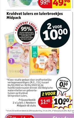 KRUIDVAT  95%  van de vrouwen vindt de prijs/kwa whooding van Krutes beter dan het A-merk  GETEST!  New Born  ROCCO  LUIERS  Kruidvat luiers en luierbroekjes Midpack  huizen op Kruidvat  Skinprotect l