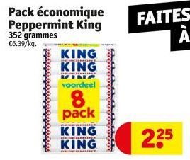GAGAGAGA  Pack économique Peppermint King  352 grammes €6.39/kg.  KING  KING  voordeel  8. pack  REPERMI  KING 225  KING 