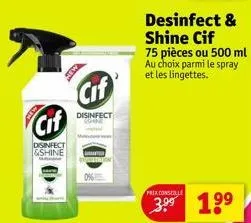cif  disinfect &shine  cif  disinfect com  prix conselle  3.⁹9 1⁹⁹ 