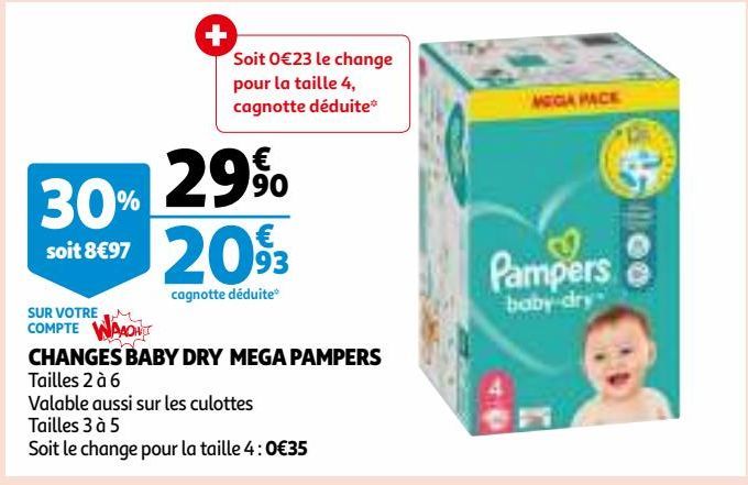 CHANGES BABY DRY MEGA PAMPERS