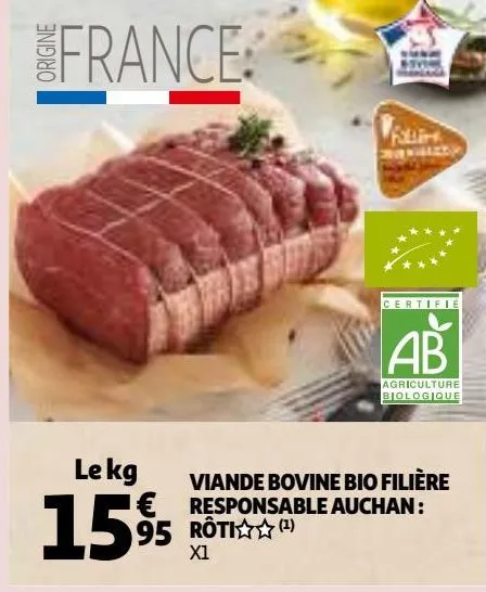 viande bovine bio filière responsable auchan : rôti