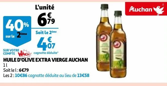 huile d'olive extra vierge auchan
