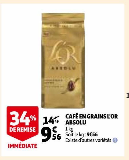 CAFÉ EN GRAINS L'OR ABSOLU