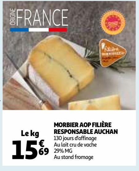 MORBIER AOP FILIÈRE RESPONSABLE AUCHAN