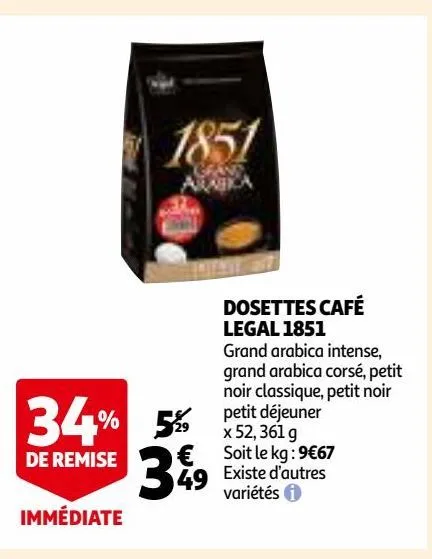 dosettes café legal 1851