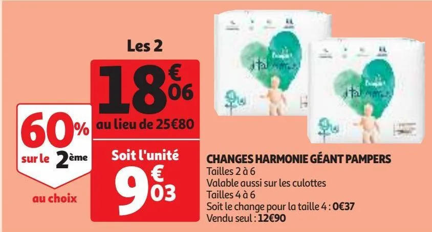 changes harmonie géant pampers