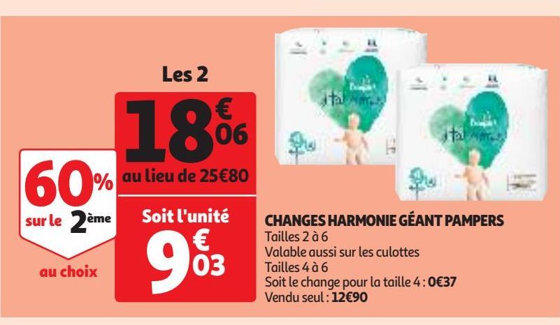 Changes harmonie geant pampers