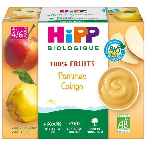 coupelles de fruits hipp biologique