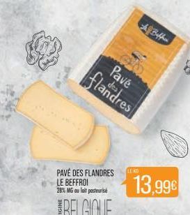 PAVÉ DES FLANDRES  LE BEFFROI 28% MG au lait pasteurise  Pavé flandres  LE KO  Buffer 