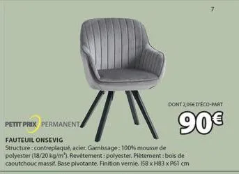 7  dont 2,05€ d'éco-part  90€ 