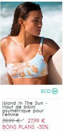 eco  island in the sun - haut de bikini asymétrique pour femme 