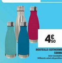 50  BOUTEILLE ISOTHERME 500ML  Acier inoxidable  Differents coloris disponibles 