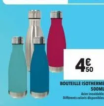 50  bouteille isotherme 500ml  acier inoxidable  differents coloris disponibles 