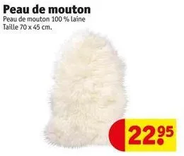 peau de mouton peau de mouton 100% laine taille 70 x 45 cm.  22.95 