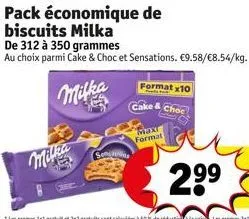 pack économique de biscuits milka  milka  ses  milka  sen  max format  format x10  cake & choc 