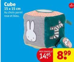 Cube 15 x 15 cm Au choix parmi rose et bleu.  8  PREX CONSEILLE  119  8⁹⁹  meis  