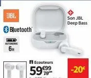 jbl  bluetooth  autonome  ecouteurs €99  son jbl deep bass  -20€ 