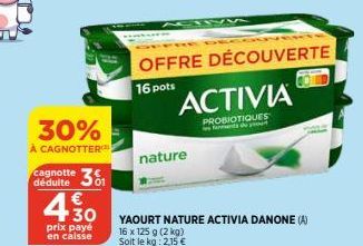 yaourt nature Activia