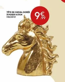 tête de cheval dorée à poser h.17cm mb22b101  9€99 