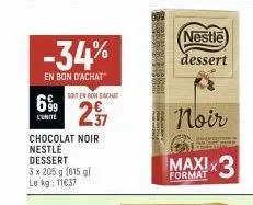 chocolat noir nestlé