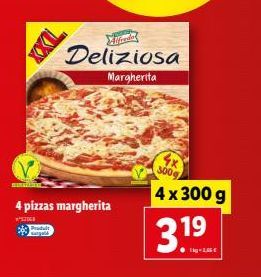 4 pizzas margherita  Prodult  Alfeel  Deliziosa Margherita  300g  4x 300 g  3.1⁹  19 