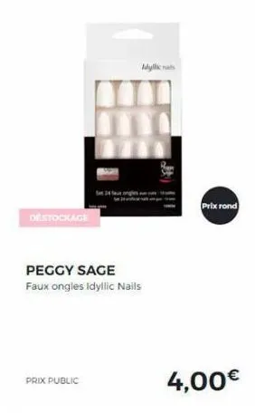 destockage  peggy sage  faux ongles idyllic nails  prix public  idyllic a  prix rond  4,00€ 