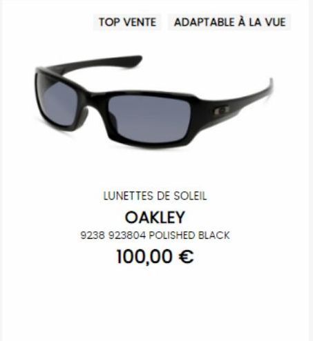 TOP VENTE ADAPTABLE À LA VUE  LUNETTES DE SOLEIL  OAKLEY  9238 923804 POLISHED BLACK  100,00 € 