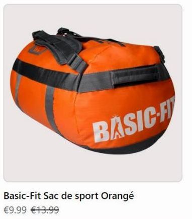 Sac de sport Orange offre sur Basic Fit