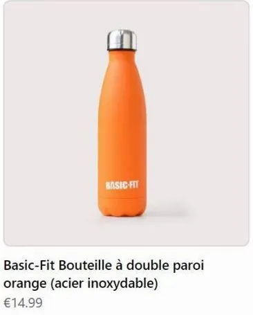 basic fit  basic-fit bouteille à double paroi orange (acier inoxydable)  €14.99 