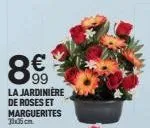 99  la jardinière de roses et marguerites 35cm 