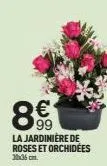 8€  la jardinière de roses et orchidées 16x36 cm. 