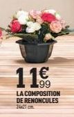 11€  LA COMPOSITION DE RENONCULES 24x21 cm 