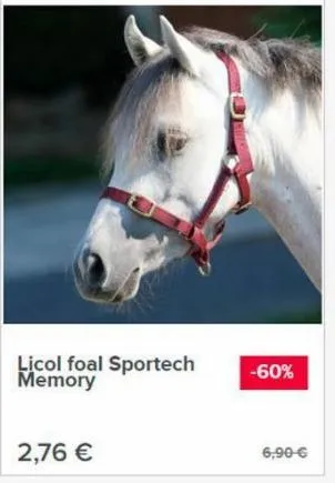 licol foal sportech memory  2,76 €  -60%  6,90 € 