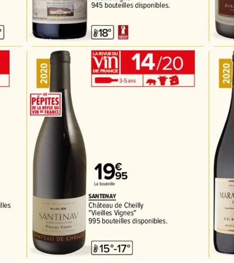 2020  bullony  pepites  de la revue du vind france  santenav  veles vignes  hateau de cheil  18°  la revue du  de france  3-5 ans  1995  la bouteille  14/20  13  santenay  château de cheilly  "vieille