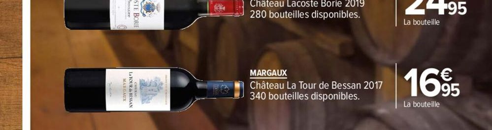 MARGAUX  La TOUR de BESSAN  B  MARGAUX  Château La Tour de Bessan 2017 340 bouteilles disponibles.  1695  La bouteille 