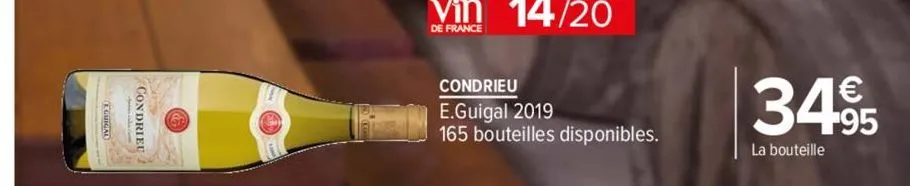 condrieu  e.guigal 2019  165 bouteilles disponibles.  €  34,95  la bouteille 