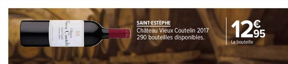Vieux Coutelin  SAINT-ESTÈPHE  Château Vieux Coutelin 2017 290 bouteilles disponibles.  12,95  La bouteille  