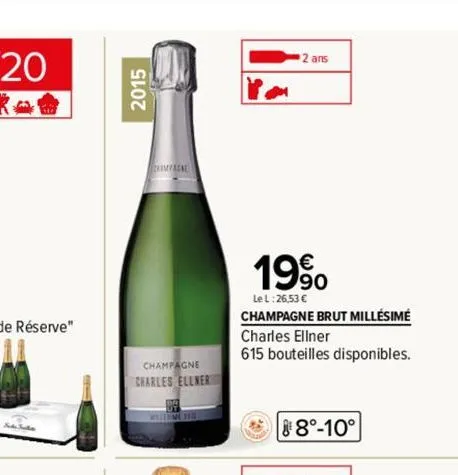 nike juda  2015  hampagne  champagne charles ellner  2 ans  19%  le l:26,53 €  champagne brut millésimé charles ellner  615 bouteilles disponibles.  88°-10° 