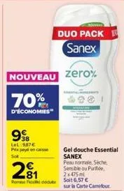 gel douche sanex