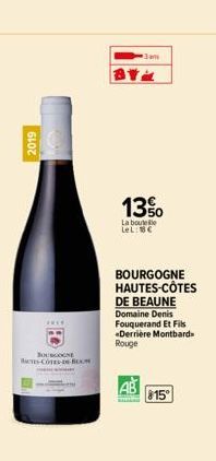 2019  TWIT  BOURGOGNE RE-COTE BLOM  BT  3am  13%  La boute LeL: 18€  AB  BOURGOGNE HAUTES-CÔTES DE BEAUNE Domaine Denis Fouquerand Et Fils «Derriere Montbard Rouge  815⁰ 