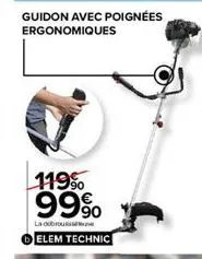 guidon avec poignées ergonomiques  119% 99%  ladebru  elem technic 