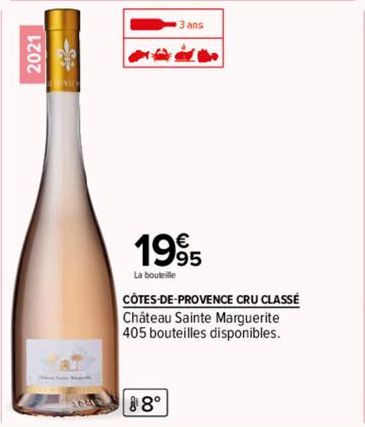 2021  8°  3 ans  1995  La bouteille  CÔTES-DE-PROVENCE CRU CLASSÉ Château Sainte Marguerite 405 bouteilles disponibles. 