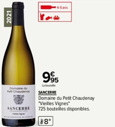 2021  Domaine du  Petit Chaudenay  SANCERRE  Vies Vignes  IN SOUTILLS AS SOME  4-5 ans  995  La bouteille 