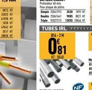 TUBES IRL 816-2M  081  HT:0668  Pour plaque de pre  Simple 25041973 2430 1692 Double 25061641 985 821 HT Triple 92027215 1255 10146 T  NF 