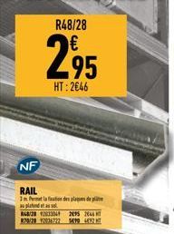 NF  RAIL  1m Permet la fination des plaques de l au plafond et ass  868/28 92033344 2095 2046 870/28 17036722 5490 492 