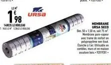 198  14835 le roulead tel  ursa  membrane ursa seco  din 50x1.50 m sot 75 membranparvar avec tame de resort polypropylen etanche à fair ubliable combles murs et en ma 