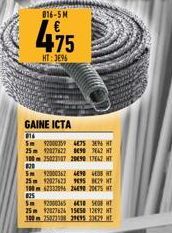 016-5M  475  HT: 3696  GAINE ICTA  016  Sm 92000359 4475 3096 HT 25m 92027622 8690 7642 HT 100m 2502307 29490 17642 HT 820  5m 92000362 4490 408 HT 25m 92027623 9695 1629 HT 10062332096 2498 2075 HT  