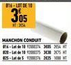 816-LOT DE 10  305  2014  MANCHON CONDUIT 016-Lot de 1012000174 2005 2454 HT 820-Lot de 10200375 330 2175 HT 825-Lot de 592000376 2425 1888 HT 