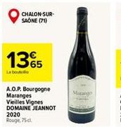 CHALON-SUR-SAÔNE (71)  1365  La boutelle  A.O.P. Bourgogne Maranges Vieilles Vignes DOMAINE JEANNOT  2020  Rouge, 75 cl.  Matang 