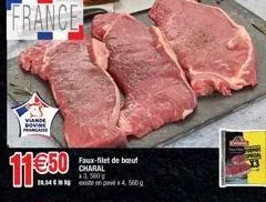 viande novine marcare  faux-filet de bœuf charal x3,500g 